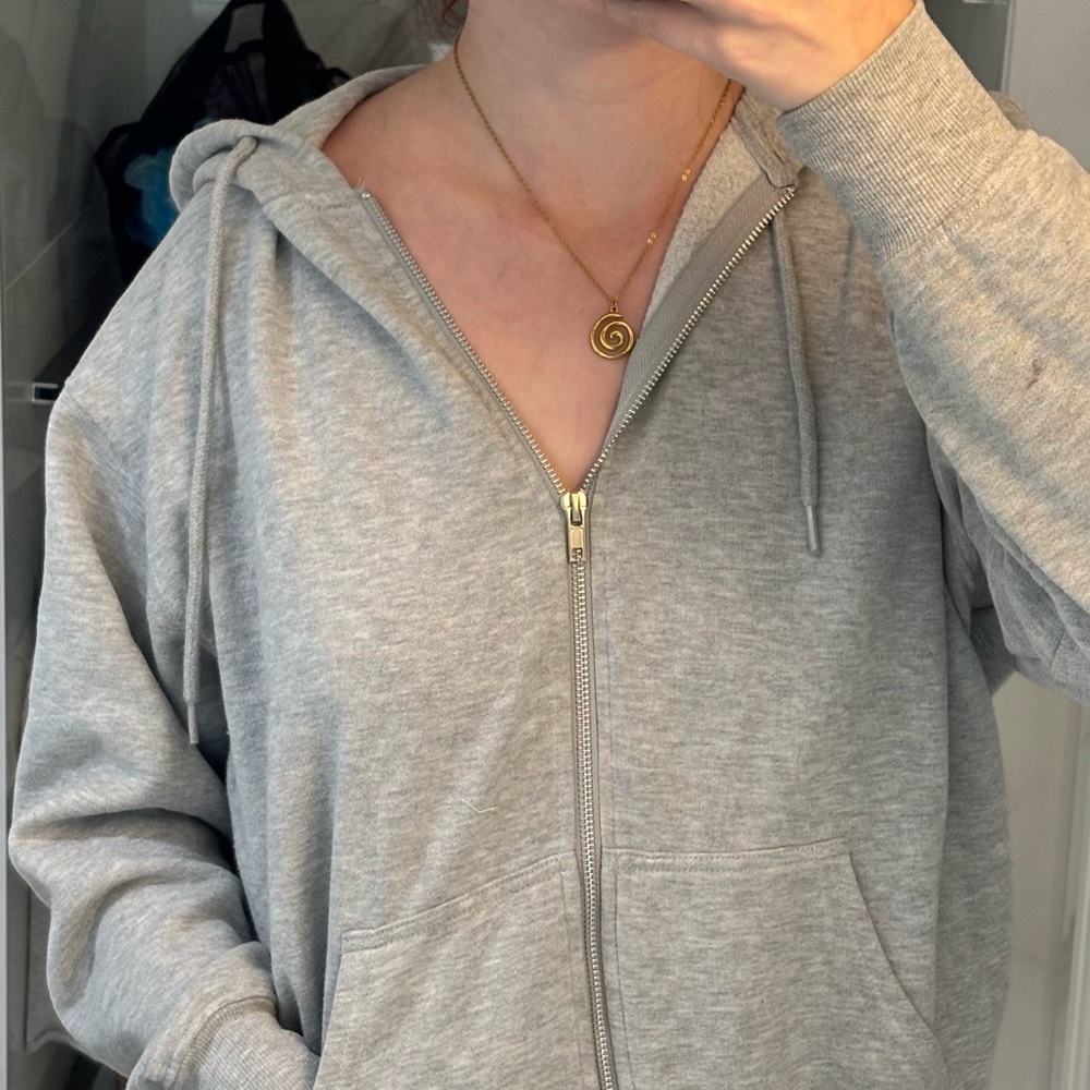 Heather Gray Zip-Up Hoodie